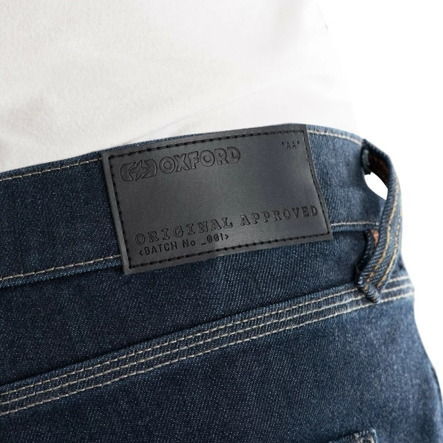 Férfi motoros nadrág Oxford Original Approved Jeans CE Slim Fit indigókék, légáteresztő, gyorsan száradó, Stretch Comfort