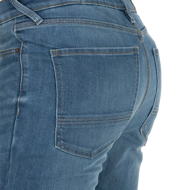 Férfi motoros nadrág Oxford Original Approved Jeans CE Slim Fit koptatott világoskék, megerősített varrás, egyrétegű kialakítás, Stretch Comfort