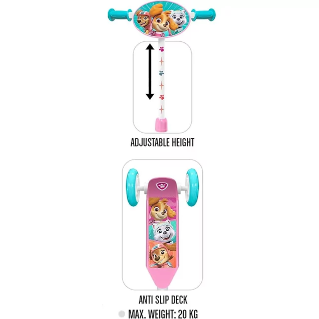 Gyerek tricikli Paw Patrol Girl, acélszerkezet, csúszásmentes futófelület, PVC kormánymarkolat