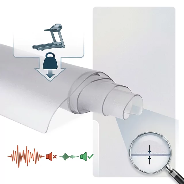 Átlátszó padlóvédő alátét inSPORTline Proteko Clear 220x100x0,15 cm, védi a padlót a károsodástól, csúszásmentes felület, könnyű karbantartás