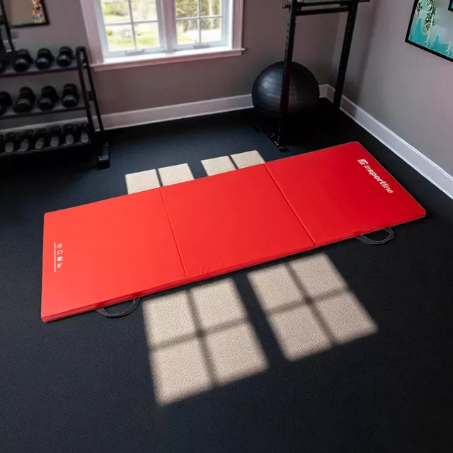 Összehajtható gimnasztikai szőnyeg inSPORTline Trifold 195x90x5 cm - barna