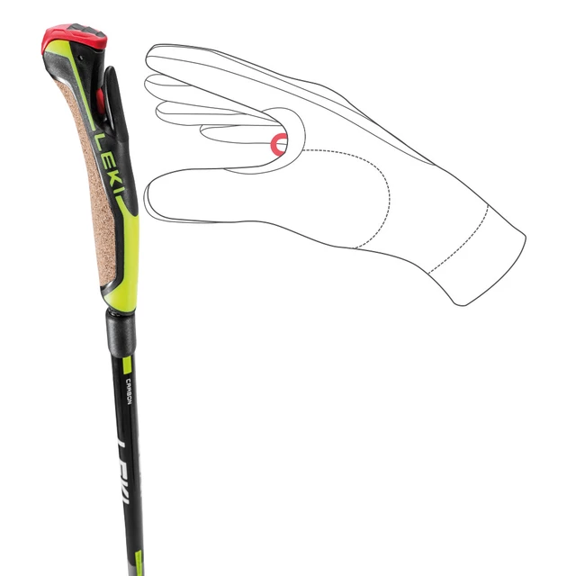Nordic Walking bot LEKI Speed Pacer Vario, könnyen állítható hosszúság, ergonomikus Nordic Shark markolatok, Shark Frame Strap Mesh pántrendszer