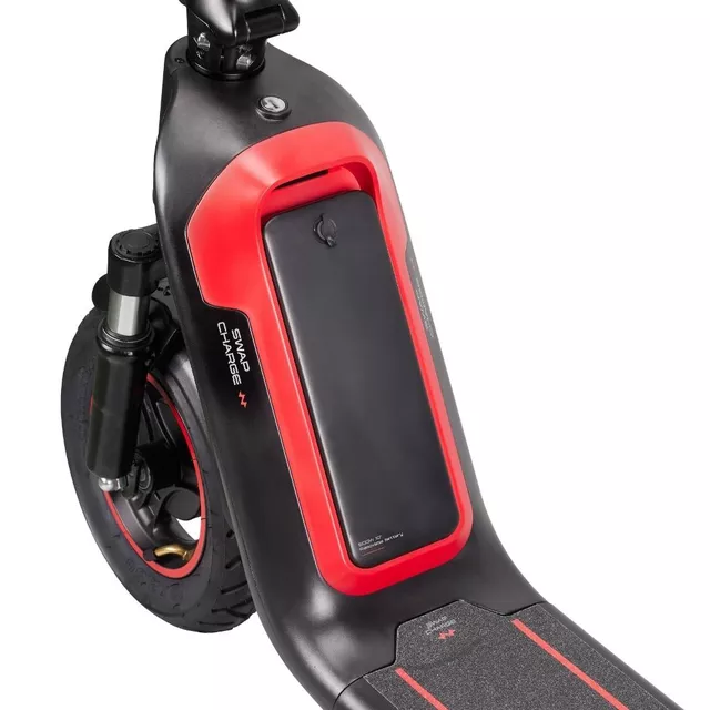 Elektromos roller kivehető akkumulátorral W-TEC SwapCharge 500W 10", alumínium ötvözet váz, 25 km/h,  38 km hatótáv, tárcsafék, állvány - piros