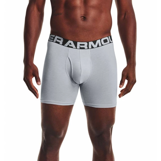 Férfi boxer alsó Under Armour Charged Cotton 6in 3 pár - Mod Gray Medium Heather