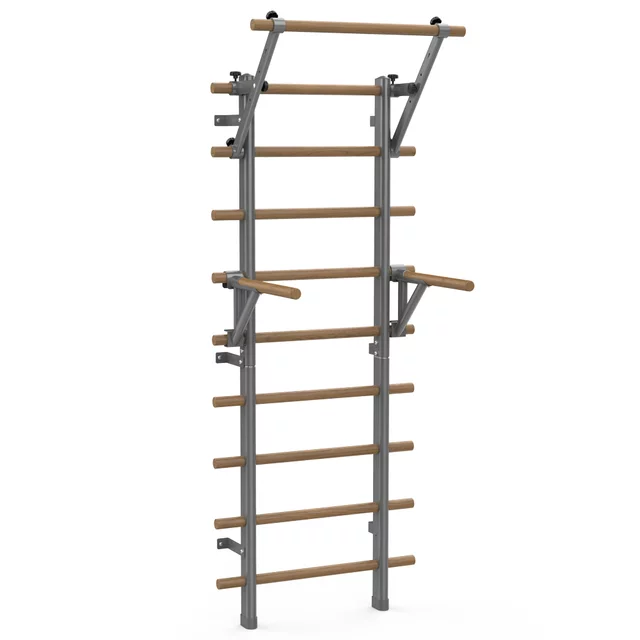 Bordásfal inSPORTline Wootaline 199x80 cm, húzódzkodóval és tolódzkodóval, szürke, falhoz rögzíthető, könnyű karbantartás, egyszerű összeszerelés