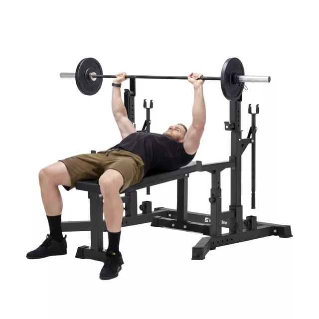 Erősítő bench press állvány inSPORTline X-NT CR20 IPF Combo Rack, biztonsági karok, tartós acélszerkezet, gumírozott lábak, praktikus emelők