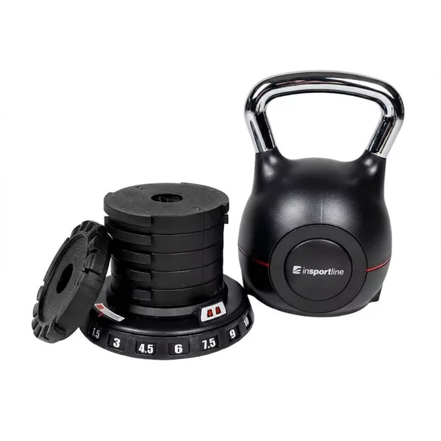 Állítható inSPORTline Xtrabell harangsúly 1,5–10 kg, 7 súly-állítási lehetőség, acél-öntvény, 1.5kg-3kg-4.5kg-6kg-7.5kg-9kg-10kg, minimalista design
