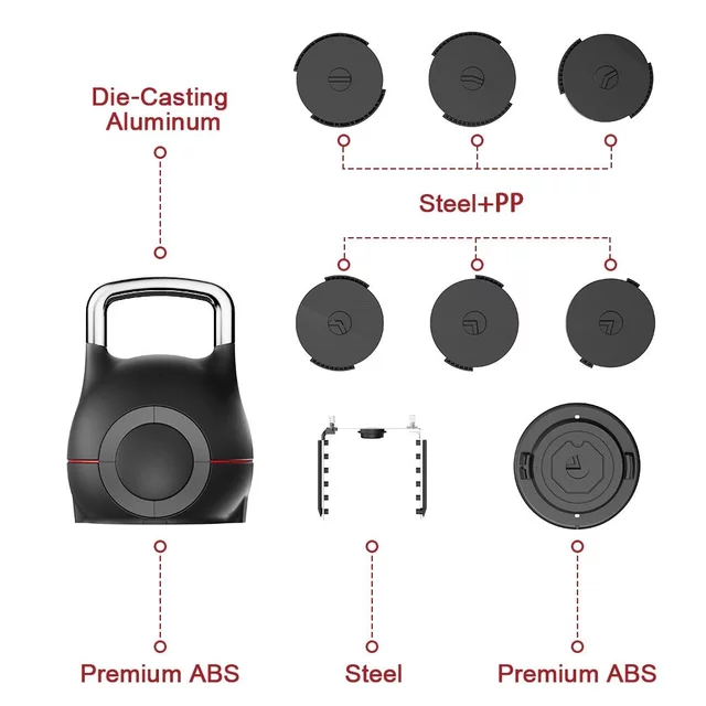 Állítható inSPORTline Xtrabell harangsúly 1,5–10 kg, 7 súly-állítási lehetőség, acél-öntvény, 1.5kg-3kg-4.5kg-6kg-7.5kg-9kg-10kg, minimalista design
