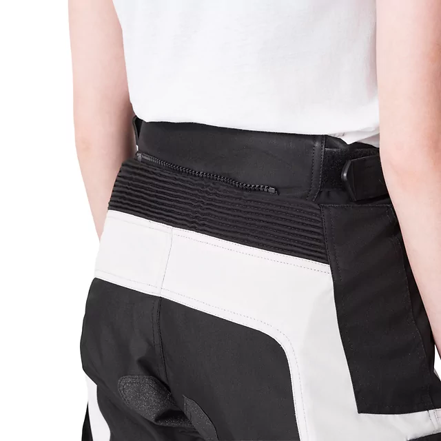 Női motoros nadrág W-TEC Warao Lady, elasztikus bordázott panelek, AirVent System, poliuretán CE térdvédő - fekete-kék