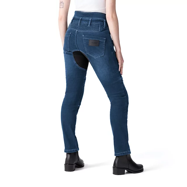 Női motoros farmer W-TEC Biterilla Eva Lady, övhurok, mosógépben mosható, kivehető térd- és csípőprotektorok, aramid megerősítés