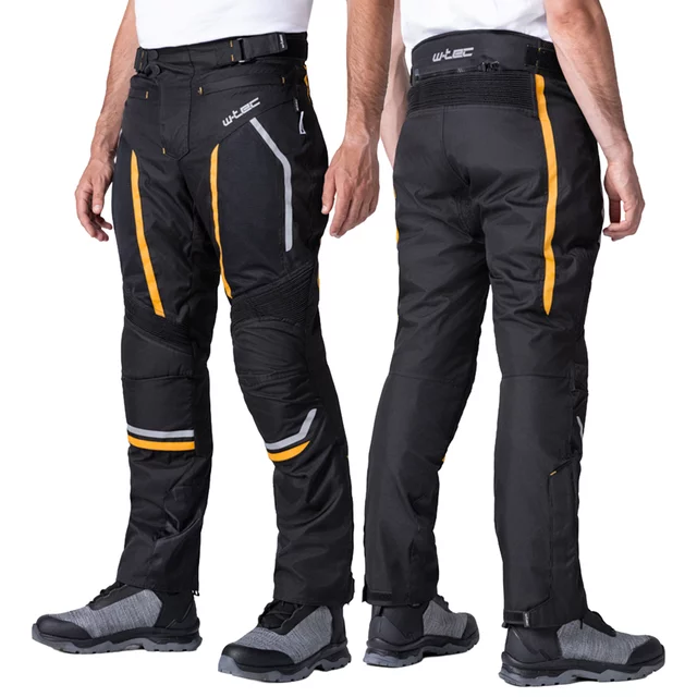 Férfi nyári motoros nadrág W-TEC Toranio - fekete-sárga - fekete-sárga
