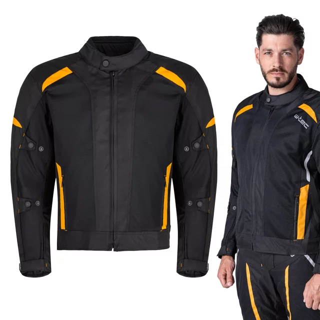 Nyári motoros kabát W-TEC Tosheck - fekete-sárga - fekete-sárga