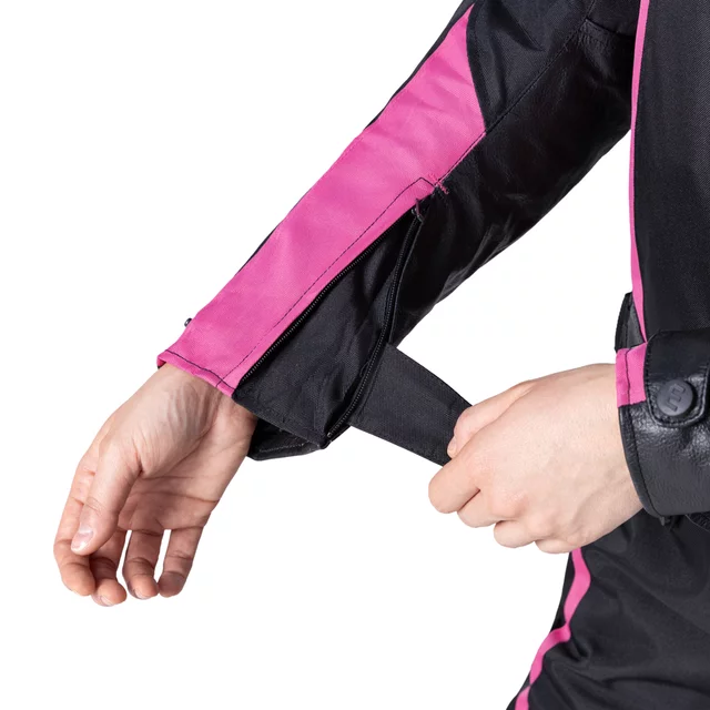 Női motoros dzseki W-TEC Durmana - fekete-rózsaszín