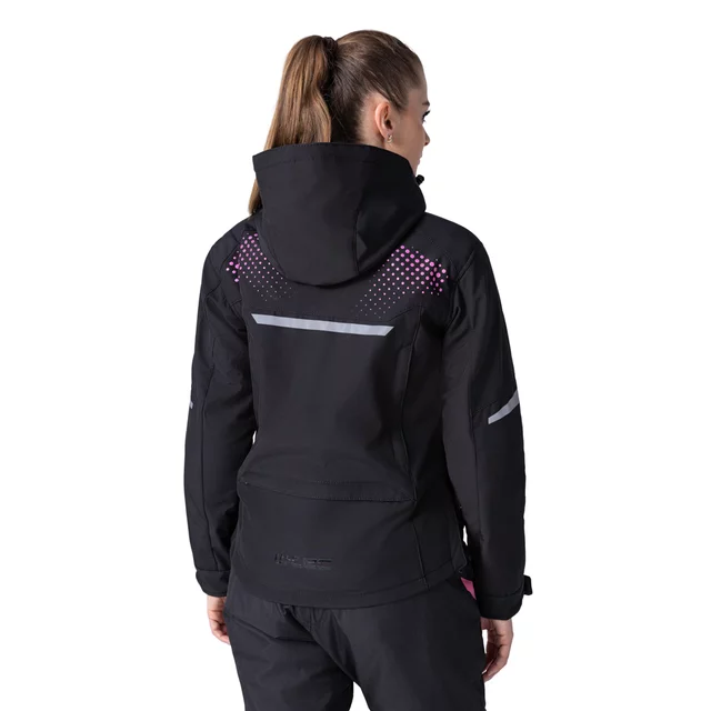 Női softshell motoros kabát W-TEC Annorack Lady, AirVent rendszer, Visionight fényvisszaverő elemek, szélálló softshell anyag, Air Mesh hálós bélés - fekete-homokszínű