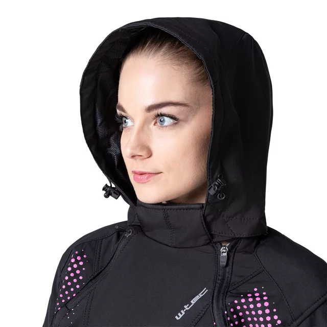Női softshell motoros kabát W-TEC Annorack Lady, AirVent rendszer, Visionight fényvisszaverő elemek, szélálló softshell anyag, Air Mesh hálós bélés - fekete-homokszínű