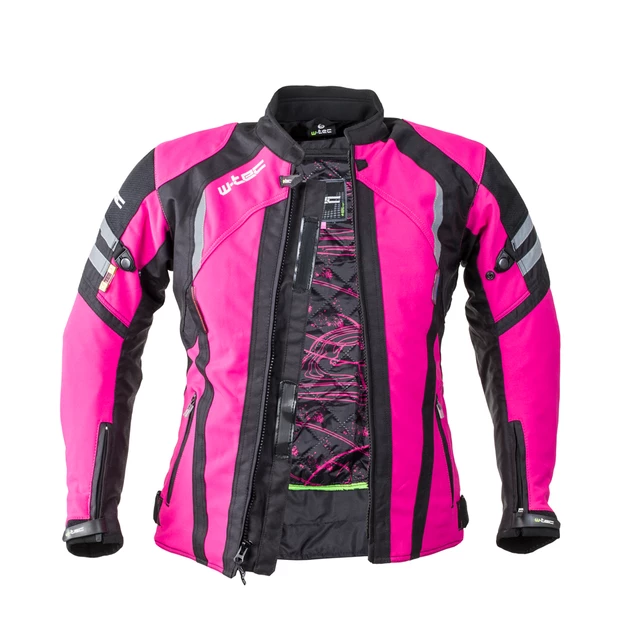 Női softshell motoros kabát W-TEC Alenalla - fekete-rózsaszín