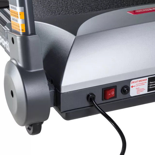 Biztonságos futópad inSPORTline Neblin, markolatokkal, 1.75LE, futófelület 122x40cm, max.6km/ó, Silent Block felfüggesztés, gyaloglópad, súly 46kg