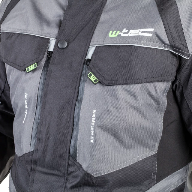 Férfi motoros kabát W-TEC GS-1613 - fekete-szürke-zöld