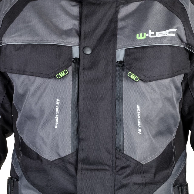 Férfi motoros kabát W-TEC GS-1613 - fekete-szürke-zöld