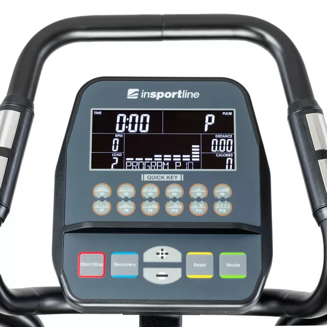 Elliptikus tréner inSPORTline Kapekor, dupla lendkerék, lépéshossz 40cm, Q faktor 18cm, max. 150kg, 16 fokozat, súly 70kg, Kinomap, kényelmes