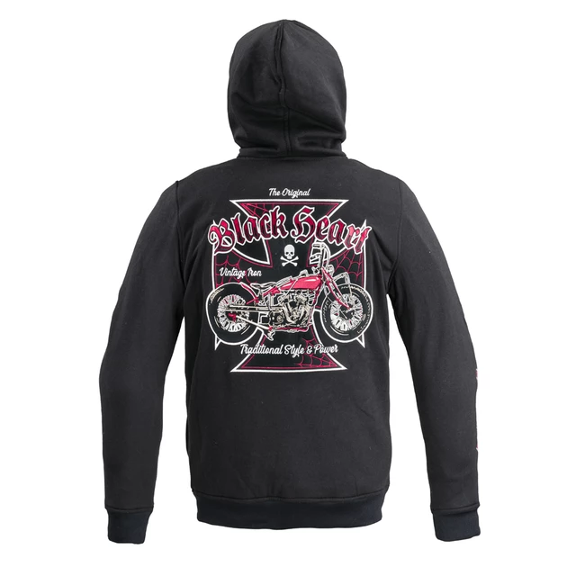 Férfi kapucnis pulcsi W-TEC Black Heart Vintage Iron Hoodie - fekete