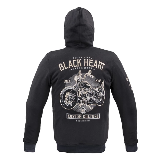 Férfi Aramid-szálas kapucnis felső W-TEC Black Heart Kustom Kulture Hoodie - fekete