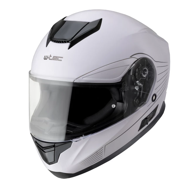 Motoros bukósisak W-TEC Yorkroad Solid YM-831 - Fehér Szürke Fényes - Fehér Szürke Fényes