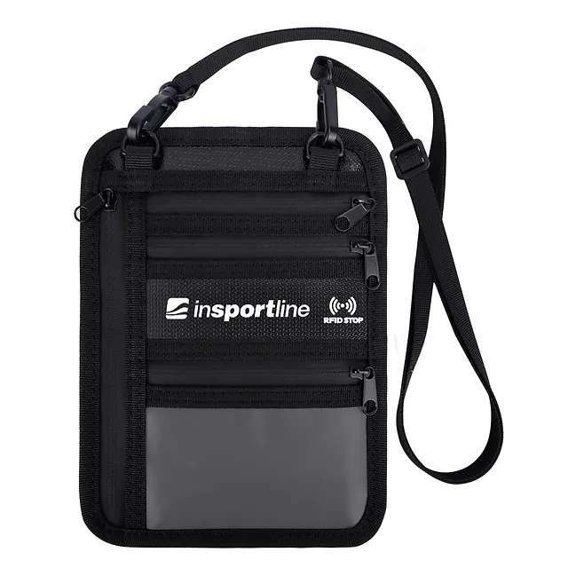 Utazó pénztárca inSPORTline Tahopa 14,5x19,5 cm RFID védelemmel, praktikus karabiner, átlátszó zseb, kompakt kialakítás, strapabíró anyag