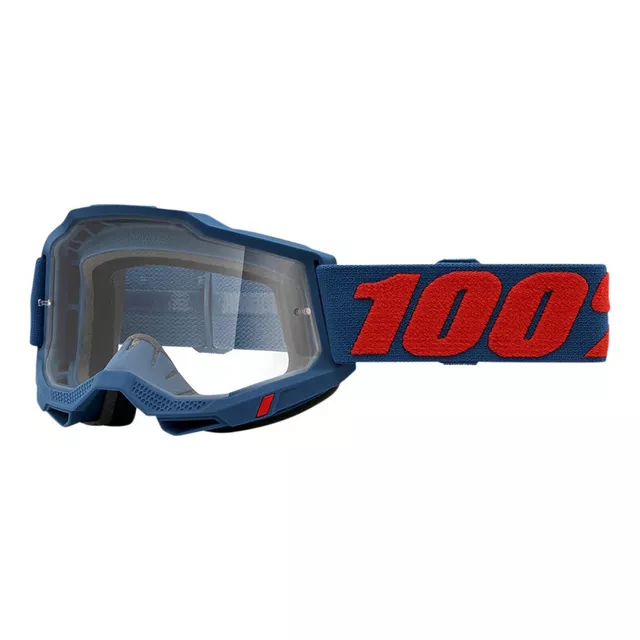 Motocross szemüveg 100% Accuri 2 - Mifflin sötétkék, átlátszó plexi