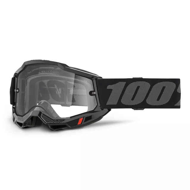 Motocross szemüveg 100% Accuri 2 - Mifflin sötétkék, átlátszó plexi - Enduro fekete, átlátszó plexi