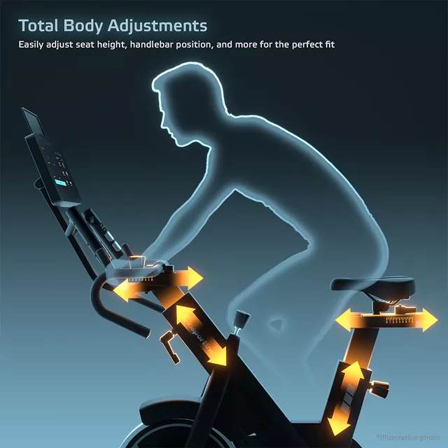 Szobakerékpár inSPORTline ZenRoute 300, masszív felépítés, áttekinthető 10,1"-os TFT-kijelző, többfunkciós fogantyúk