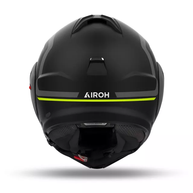 Felnyitható bukósisak AIROH MATHISS 2 Genius P/J matt sárga, Airoh Sliding Net, plexiüveg karcolásgátló bevonattal és UV-szűrővel, pinlock fólia