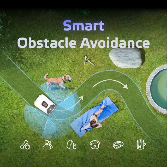 Vezeték nélküli robotfűnyíró Anthbot Genie 1000 (2000m²), 12,3 kg, vezérlés intelligens alkalmazáson keresztül, automatikus esőérzékelés