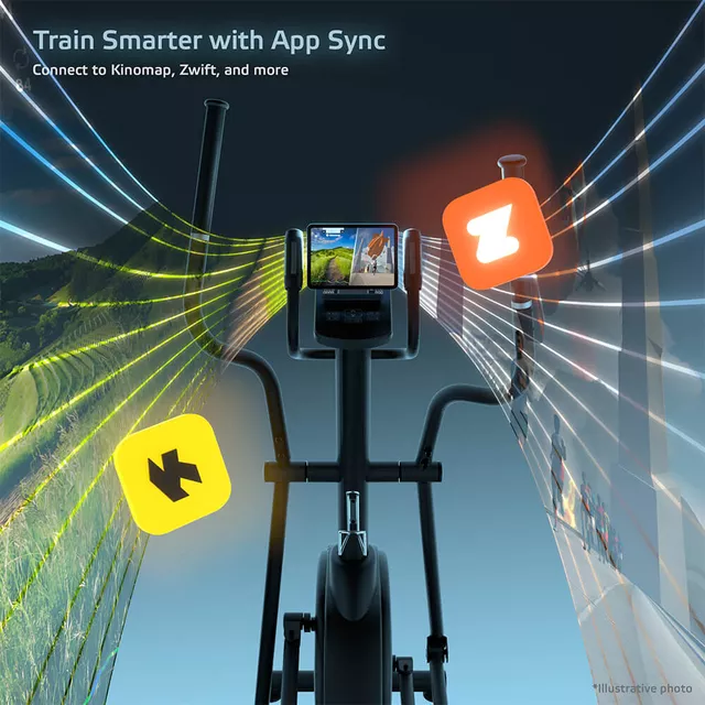 Ellipszis tréner inSPORTline ZenStride 200, helytakarékos, összecsukható, mozgatható, kényelmes, halk, első lendkerekes, elektromos, max.120kg