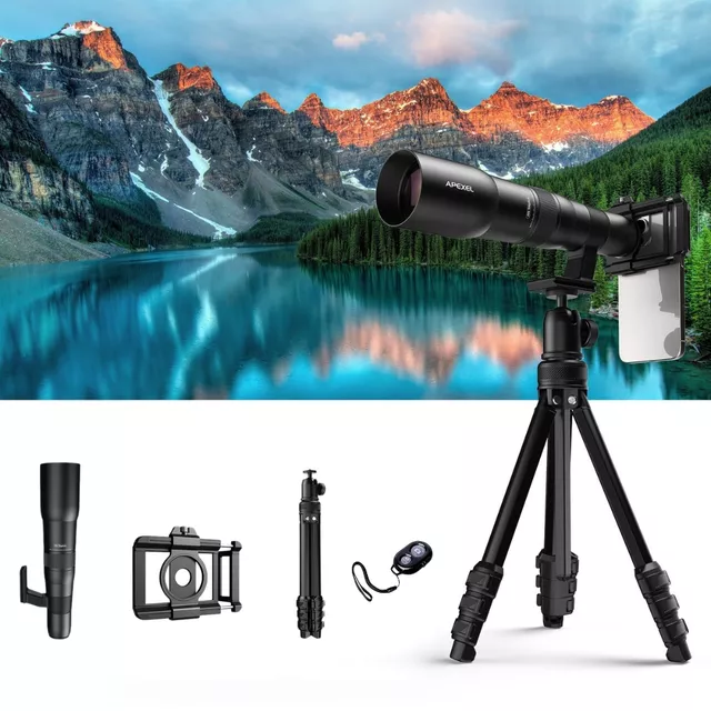 Teleobjektív Apelex 50x, alacsony torzítás, univerzális rögzítés, professzionális optika