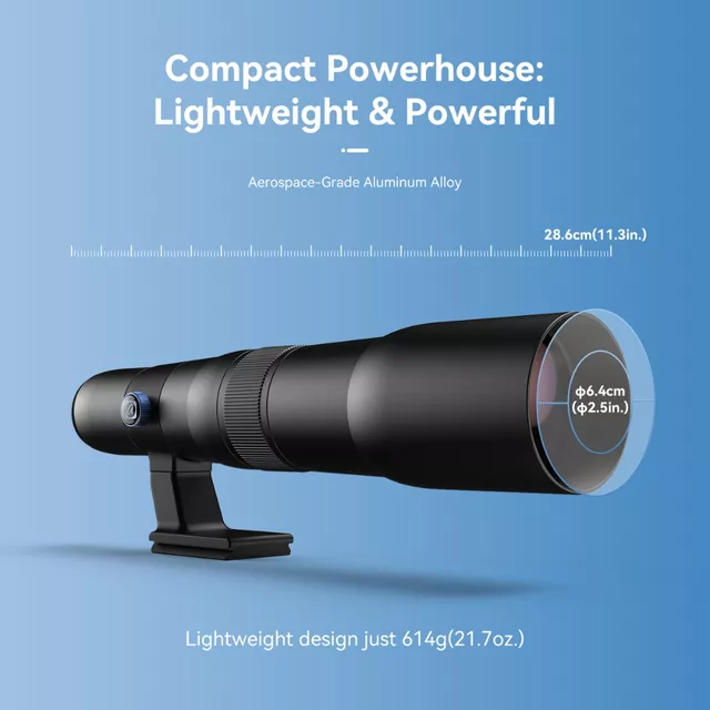 Teleobjektív Apelex 50x, alacsony torzítás, univerzális rögzítés, professzionális optika