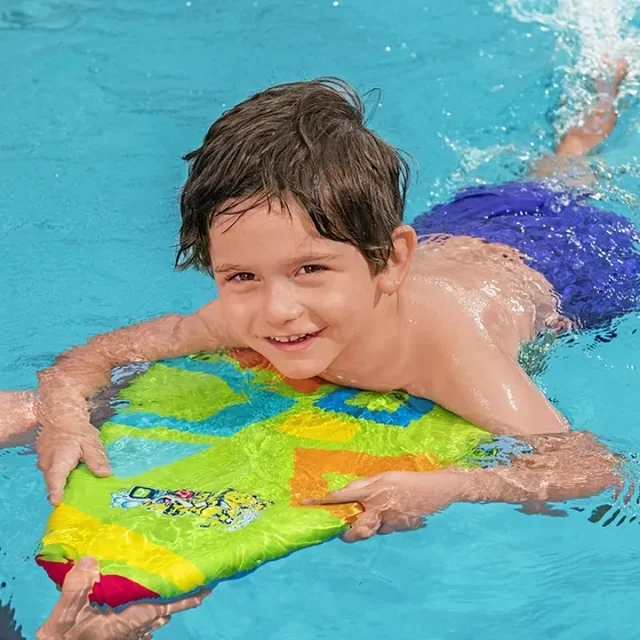 Gyermek úszódeszka Bestway Aquastar Swim Safe, ergonomikus kialakítás, kellemes tapintású, csúszásgátló tulajdonságok - rózsaszín