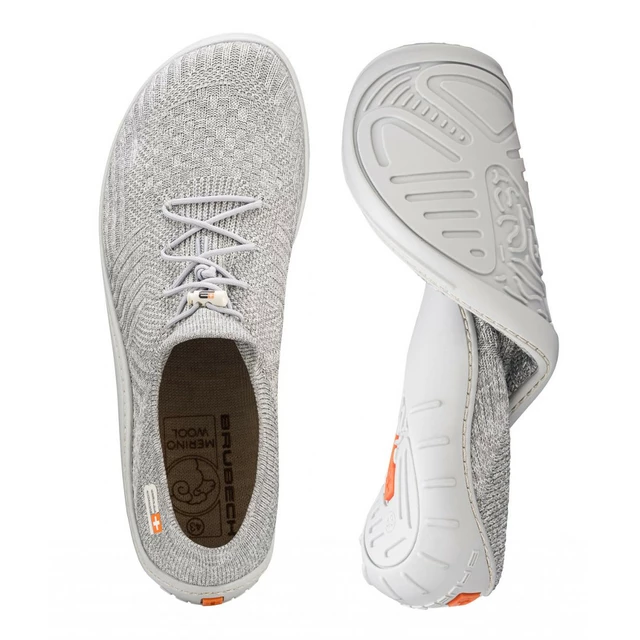 Férfi barefoot cipő Brubeck Merino - világos szürke