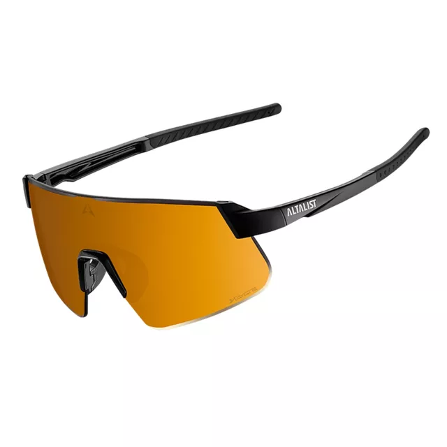 Sport napszemüveg Altalist Hayate R2, ultra könnyű keret, széles látómező, karcolásgátló kezelés - fekete arany üveggel