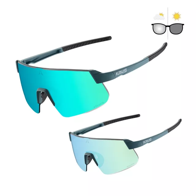 Fotokromatikus napszemüveg Altalist Hayate R2 Photochromic, ütésálló, ultra könnyű keret, széles látómező, karcolásgátló kezelés - kék kék üveggel