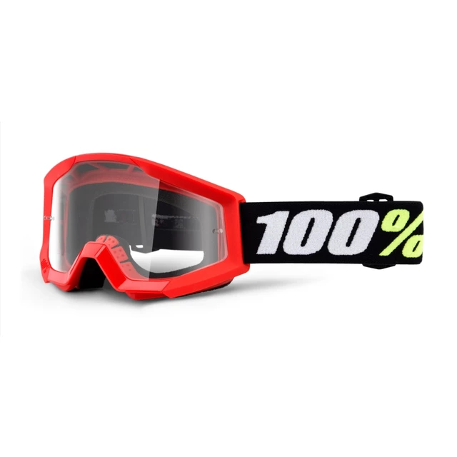 Motocross szemüveg 100% Strata Mini - Gron fekete, átlátszó plexi - Gron piros, átlátszó plexi