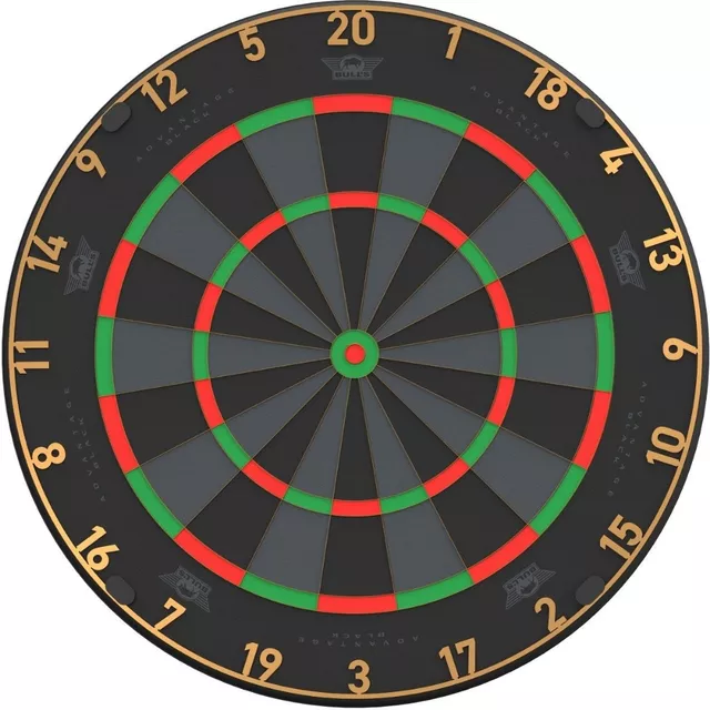 Szizál darts tábla Bull's Advantage Black Edition, stabil rögzítés, ultravékony dróthálózás, stabil rögzítés az U Fixing Bracket-nek köszönhetően