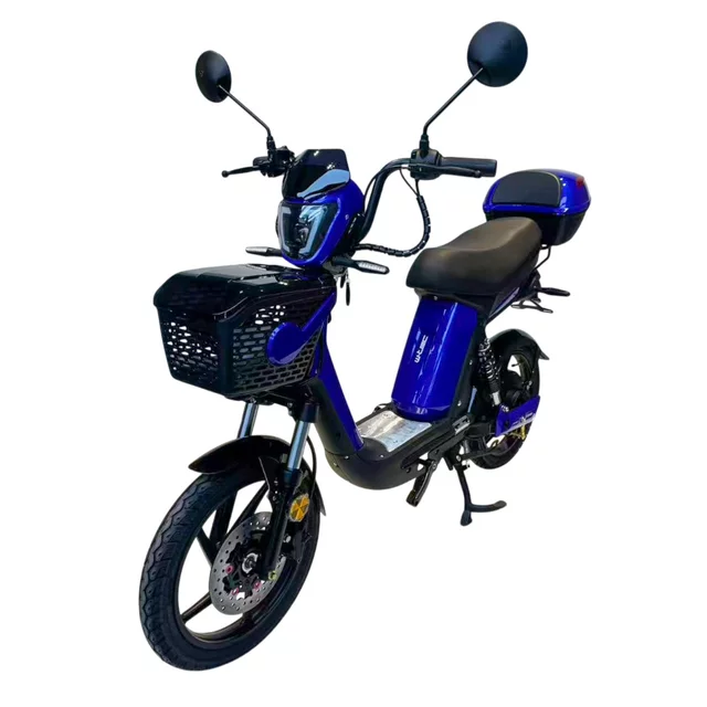 Elektromos robogó W-TEC E-Greta II 12Ah 18",  LED-es világítás, távirányító beépített riasztóval, áttekinthető digitális kijelző, 50 km hatótávolság - fekete - kék