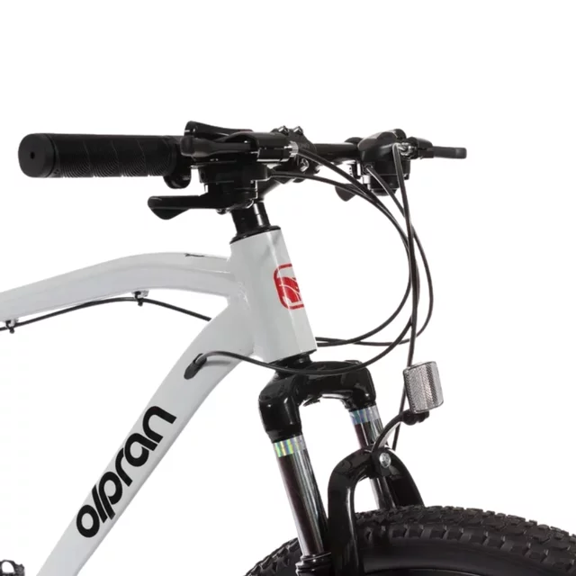 Mountain bike Olpran CANIS 27,5", 18 sebességes Shimano hajtás, könnyű alumínium váz, széles áttételtartomány, kiváló stabilitás,zökkenőmentes haladás - fehér/sötét petróleumszínű/sötétpiros