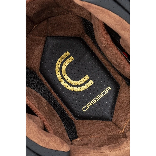 Motoros bukósisak Cassida Fibre Jawa Sport fekete/ezüst/arany