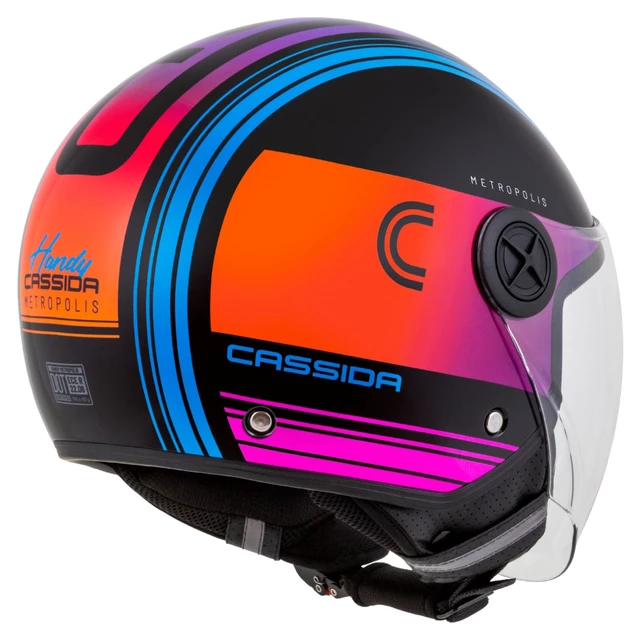 Motoros bukósisak Cassida Handy Metropolis fekete/türkiz/átmenetes