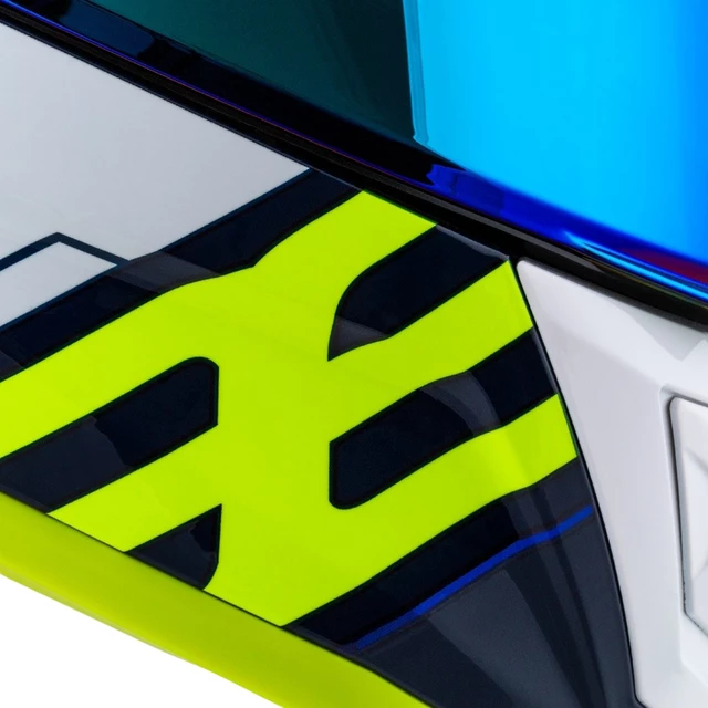 Motoros bukósisak Cassida Aero Drome kék/fluoreszkáló sárga/világoskék/fehér