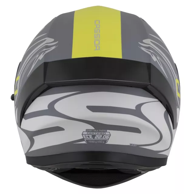 Motoros bukósisak Cassida Orbit Multivers matt szürke  / világosszürke / sárga fluoreszkáló / fekete