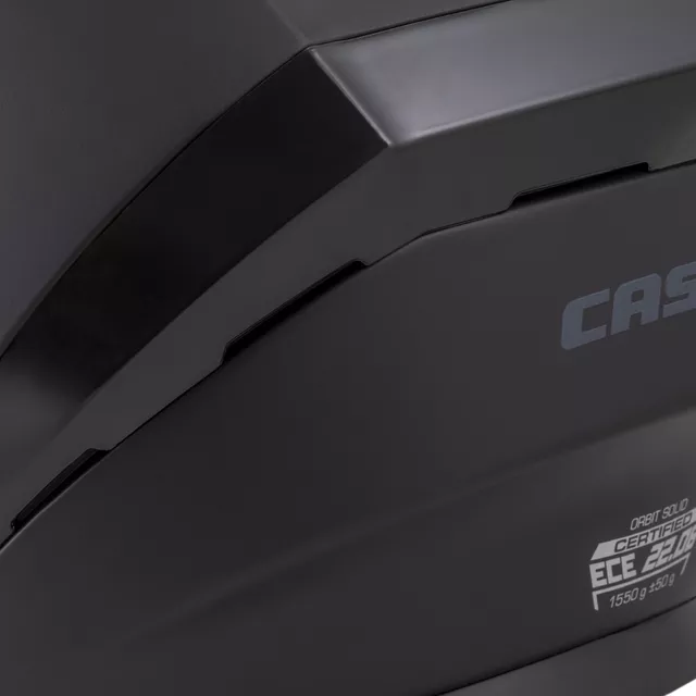 Motoros bukósisak Cassida Orbit Solid fekete matt / fekete, polikarbonát héj, napellenző, Pinlock® 70 fólia előkészítés