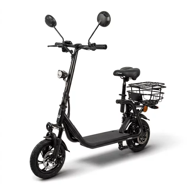 Elektromos roller W-TEC Billar III 500W 12", összecsukható kialakítás, 30 km-es hatótávolság, jóváhagyással rendelkező hátsó világítás - fekete